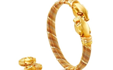 'Panthère' Gold Bangle and Ring | 卡地亞 | 'Panthère' K金手鐲及戒指, Cartier