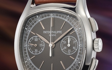 Patek Philippe, Ref. 3670A-001 An extremely rare and highly important stainless steel limited edition chronograph cushion-shaped wristwatch, 1950s movement and original certificate part of a limited edition of 16 pieces