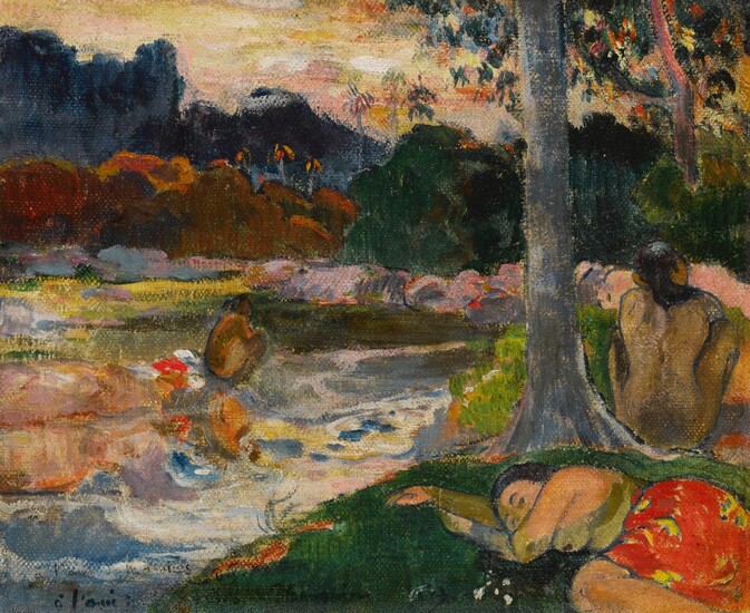 Paul Gauguin Tahiti, scène de rivière