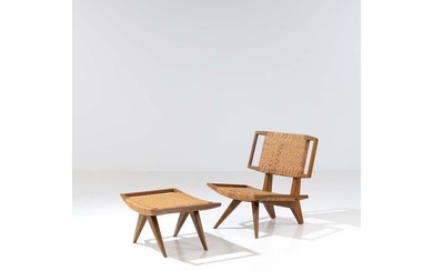 Paul Laszlo (1900-1993) Lounge chair and footrest