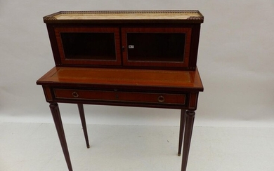 Small Louis XVI style lady's writing desk in curly mahogany...