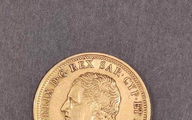 PIECE 80 lires en or, royaume de Sardaigne 1825 Poids : 25,8 g