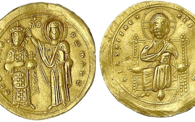 Pièces d'or byzantines, Empire, Romanus III Argyros, 1028-1034, Histamenon Nomisma 1028/1034, Constantinople. Couronnement de l'empereur...