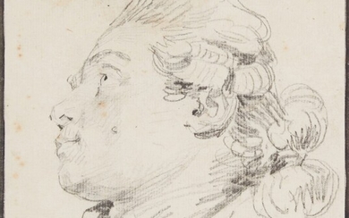 Portrait of a man in profile, French School, 18th Century