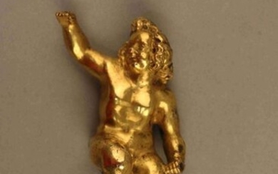 Putto STATUTE in gilt bronze. XVIIth century / XVIIIth century. (Accidents)Height : 10 cm
