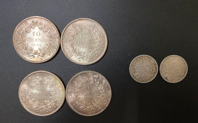 Quatre pièces de 10 francs en argent 1965... - Lot 6 - A.Blanchy | E.Lacombe - Bordeaux Chartrons - Bordeaux Enchères