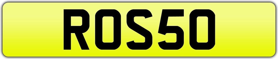 RARE Number Plate "ROS 50". Perfect for a Red Ferrari (ROSSO...