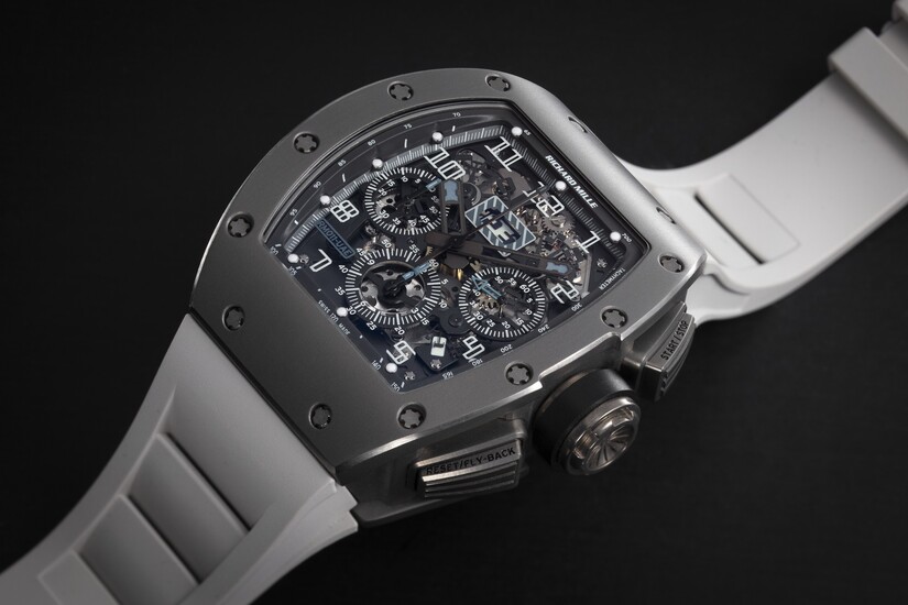 RICHARD MILLE, RM011 UAE EDITION, AN EXCLUSIVE ALL GRAY LIMITED EDITION TITANIUM FLYBACK CHRONOGRAPH