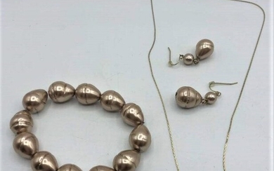 RMN Faux Pears Necklace, Bracelet and Earrings Set