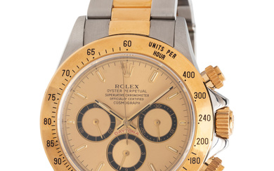 ROLEX, REF. 16523 STAINLESS STEEL AND 18K YELLOW GOLD 'OYSTER PERPETUAL COSMOGRAPH DAYTONA' WATCH