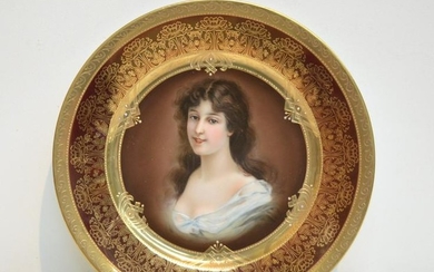 ROYAL VIENNA STYLE PORTRAIT PLATE OF "AMICITIA"