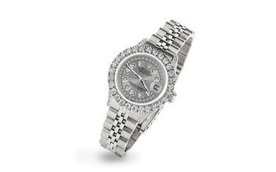 Rolex 26mm Datejust 2Ct Diamond Grey Diamond Dial Jubilee Bracelet