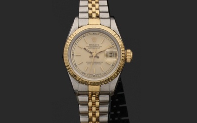 Rolex Datejust. Ref. 69173. Produite et vendue 1989 Montre bracelet de dame en or jaune...