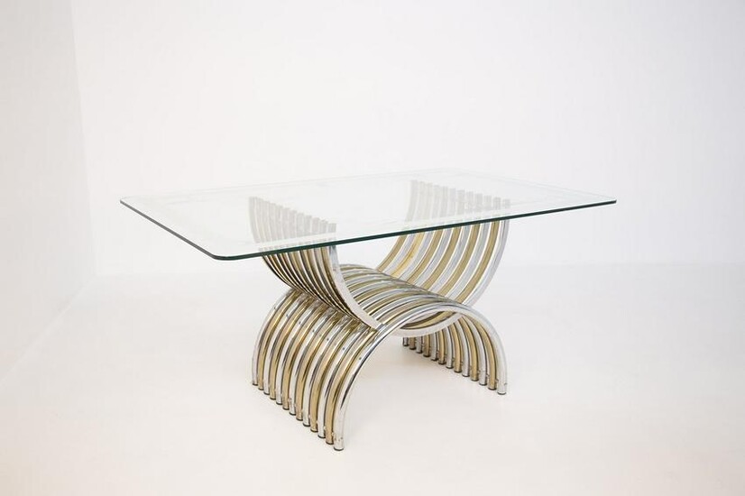 Romeo Rega Dining Table in Steel and Glass