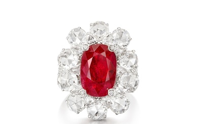 Ruby and Diamond Ring | 6.88 克拉 天然「馬達加斯加」未經加熱 紅寶石 配 鑽石 戒指