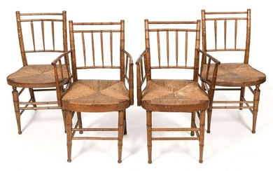 SET OF FOUR REGENCY RUSH-SEAT CHAIRS First Half of the
