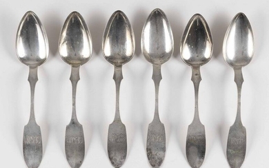 SIX BALTIMORE COIN SILVER TABLESPOONS Maryland