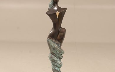 STAN WYS. Sculpture, patinated bronze, signed.