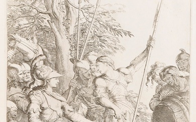 Salvator Rosa (1615-1673) Alexandre et Diogène. 1662. Eau-forte. 275 x 455. Bozzolato 90 ; Wallace,...