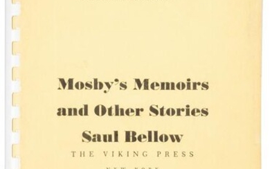 Saul Bellow Mosby's Memoirs proof copy