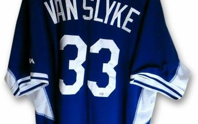 Scott Van Slyke Game Used 2014 Dodgers Batting Practice Jersey #33 MLB