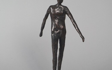Sculpture en bronze sur base de marbre, Sur pied, h. 27 cm, Provenance : Municipalité...