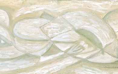 Serge CHARCHOUNE (1888 - 1975) Personnage allongé - 1955 Huile sur papier marouflé sur toile