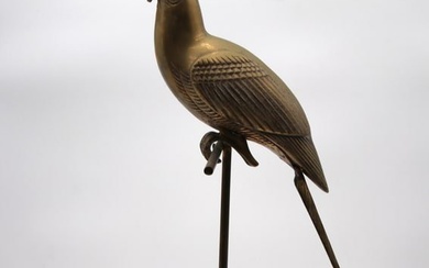 Sergio Bustamante Style Brass Cockatiel Bird Sculpture on Perch