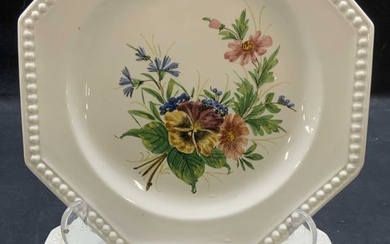 Set 6 Hand Painted Flower Plates, Italy