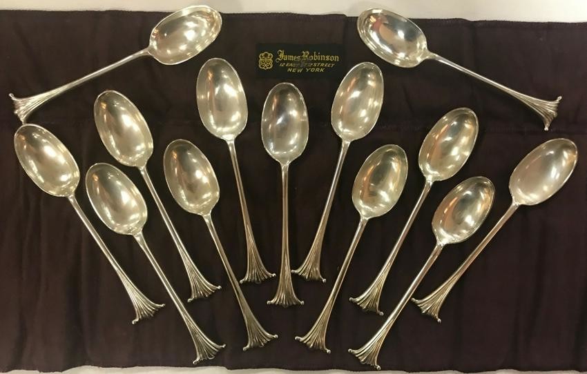 Set of 13 Sterling Silver London England Spoons