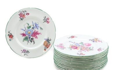 Set of Twelve Coalport "Old Coalport Period 1825" Porcelain Plates