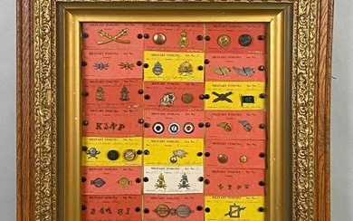 Shadow Box of Military Insignia Pins and More