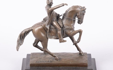 Signed Bronze Sculpture of Napoleon on a Horse