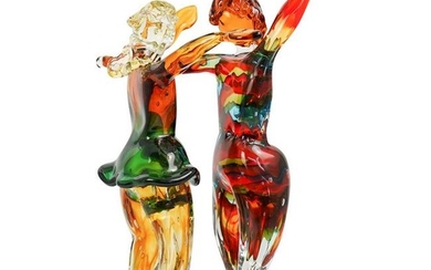 Signed Murano Art Glass Figural Group