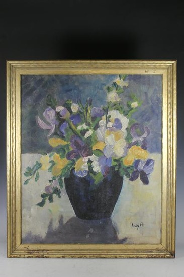 Signed Oil on Canvas Floral STILL LIFE