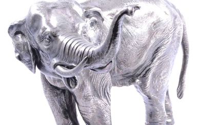 Silver plated model, elephant