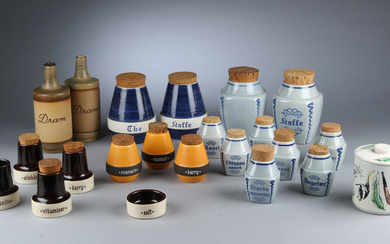 Søholm. A collection of spice jars etc. of glazed stoneware (22)