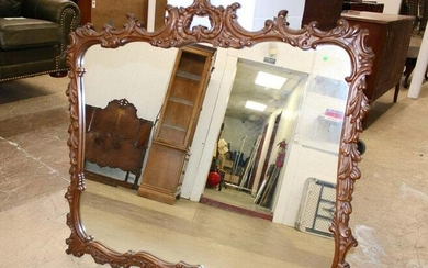 Solid mahogany carved decorator mirror