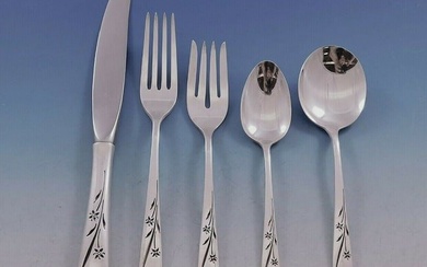 Star Blossom by Alvin Sterling Silver Flatware Set for 12 Service 64 pcs