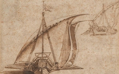 Stefano della Bella Italian, 1610-1664 Studies of Galleons