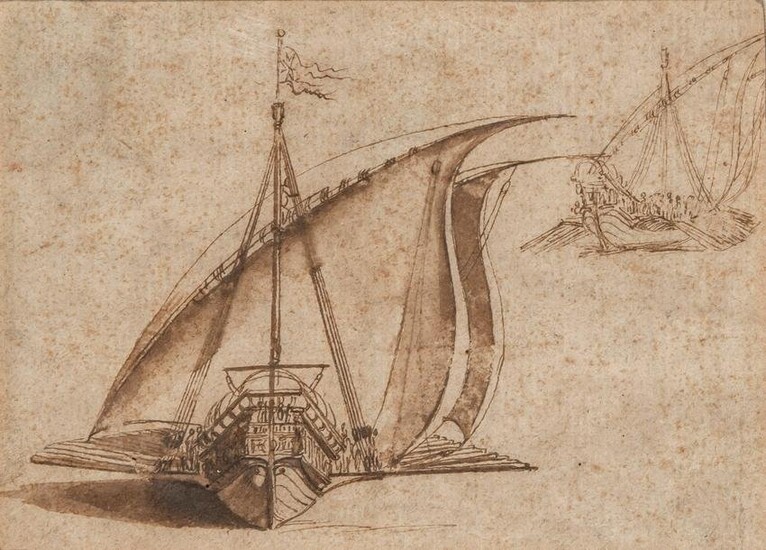 Stefano della Bella Italian, 1610-1664 Studies of Galleons