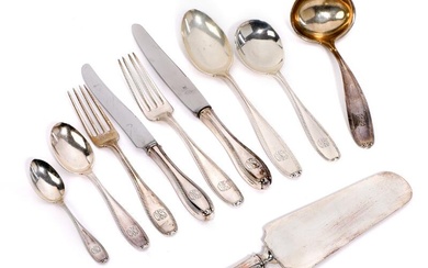 Sterling silver cutlery. Wegith excl. items with steel 2036 g. (72)