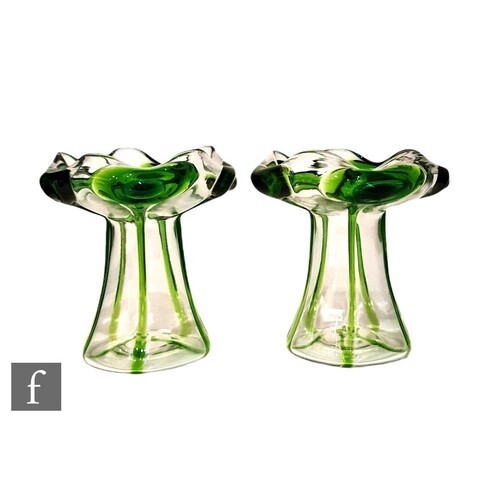 Stuart and Sons - A pair of early 20th Century glass vases, ...