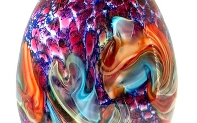 Stunning & Large MURANO Studio Art Glass Vase with Gorgeous Colors