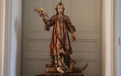 Sud de la France, fin du XVIIe siècle. Sainte Catherine d'Alexandrie en bois sculpté en...
