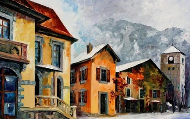 Switzerland - Town In The Alps - Limited Edition 1/25 by Leonid Afremov