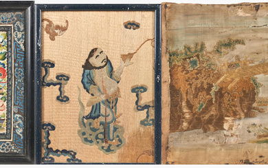 THREE CHINESE AND JAPANESE EMBROIDERIES