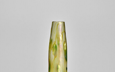 TIFFANY STUDIOS (1899-1930) Paperweight Vase1903Favrile glass, engraved 'L.C.T. T4164'height 7 3/8in (19cm); diameter 2 1/2in (6.5cm)