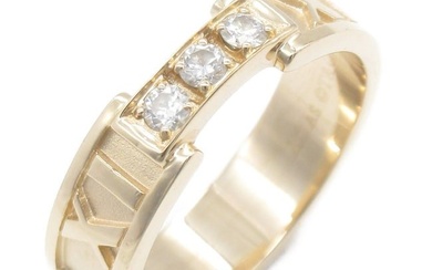 TIFFANY&CO Atlas 3P Diamond Ring 18K Pink Gold US#6 JP#11.5