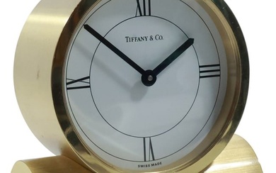 TIFFANY & CO Swiss Brass Desk Clock - Quartz, 3.75 in. x 3.5 in.